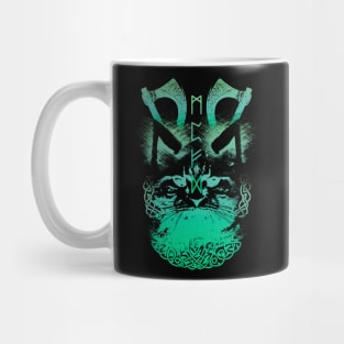 Abstract Cat in Viking Style - Green Mug